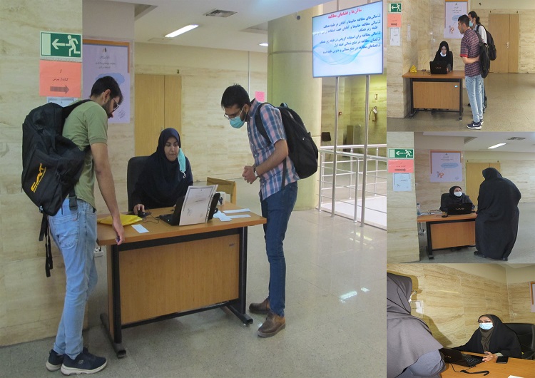  استقرار میز از کتابدار بپرس برای راهنمایی دانشجویان نوورود